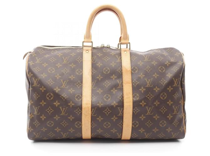 Louis Vuitton Keepall 45 Monogram Boston Bag Brown Cloth  ref.2393636