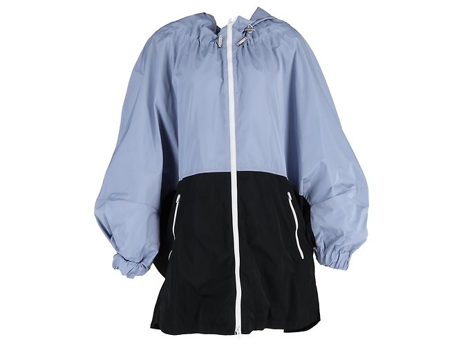 Marni Farbblock Regenjacke mit Reißverschluss und langen Ärmeln aus blauer Nylon