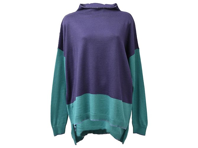 Max & Co. farbblockierter Rollkragenpullover aus mehrfarbiger Wolle Mehrfarben