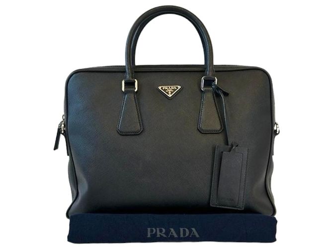 Saffiano Borsa a tracolla Prada in pelle nera Nero