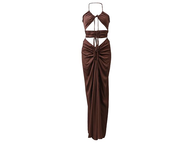 Autre Marque Maxikleid mit Cutouts aus braunem Viskose von Christopher Esber Rot