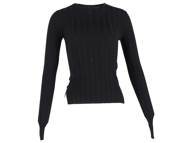 Ripp-Strickpullover von Acne Studios aus schwarzer Wolle 