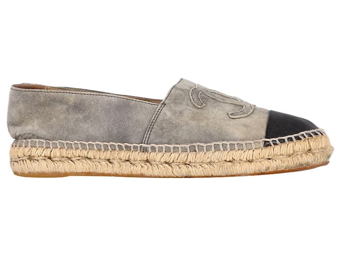 Timeless Espadrilles Chanel CC em Camurça Cinza
