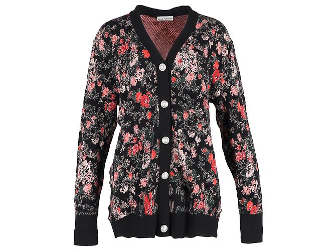 Paco Rabanne Strickjacke mit floralem Muster aus mehrfarbiger Wolle Mehrfarben