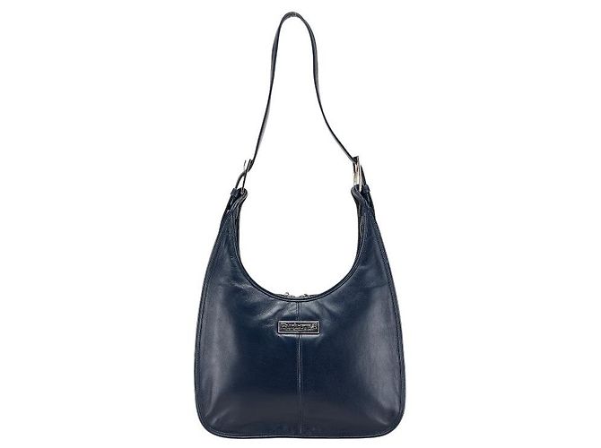 Bolsa de Ombro de Couro Nova Check da Burberry Azul