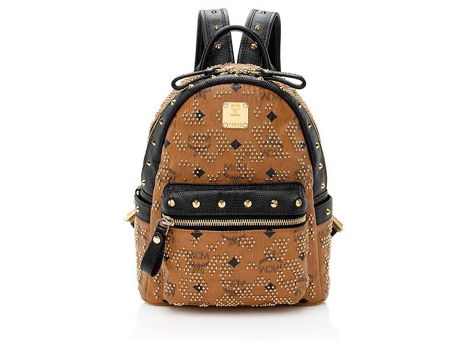 MCM Visetos Mini Studded Backpack Brown