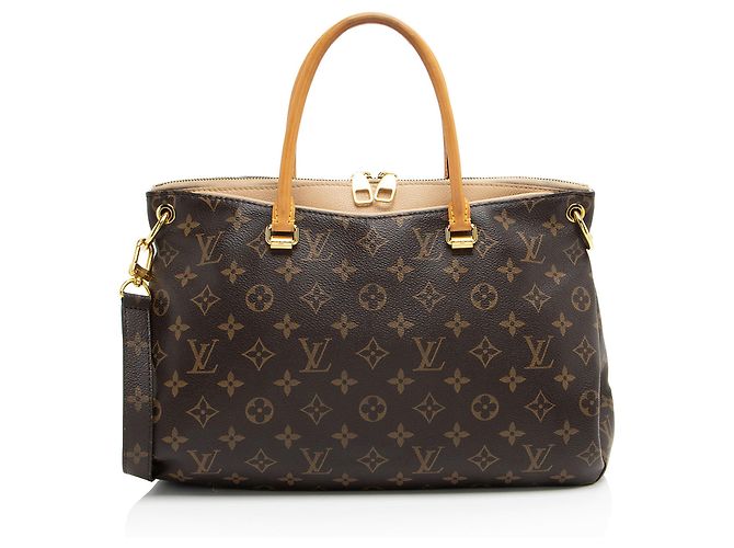 Bolsa Pallas em Canvas Monogram Louis Vuitton Marrom Bege