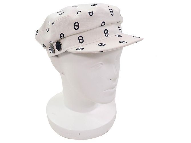 Gorra Vauban Chaine d'Ancre de lona de algodón H de Hermès Blanco