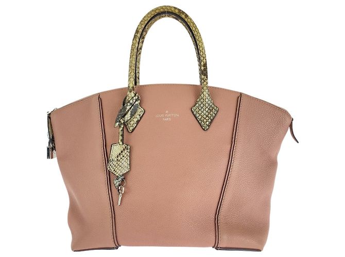 Louis Vuitton Lockit PM Parnaçae Leather/Python Handbag Pink