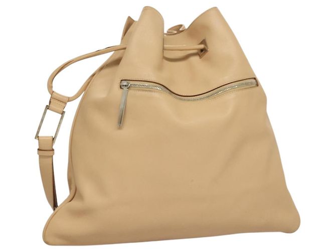 Gucci Borsa a Spalla in Pelle Beige Argento Auth bs27650