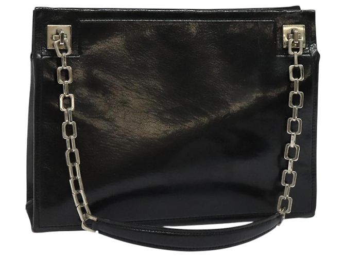 BALLY Borsa Tote in Pelle Nera Argento Auth 132476 Nero