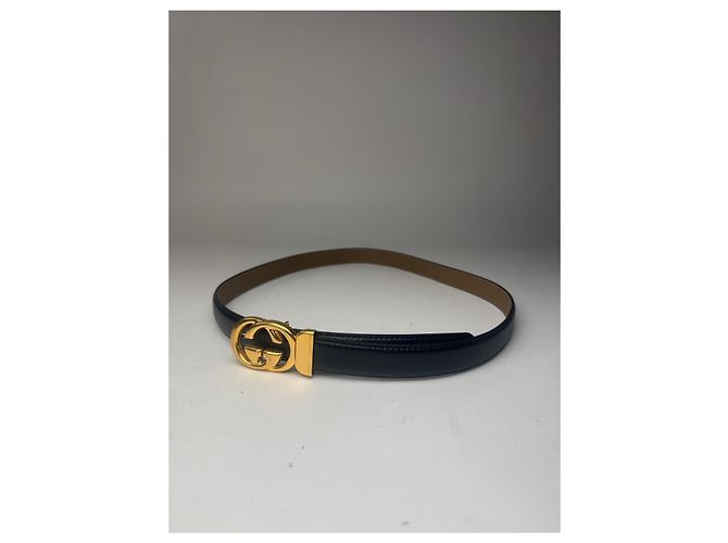 Vintage Gucci Ledergürtel schwarz