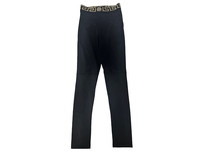 Leggings negros Greca de Versace Dorado