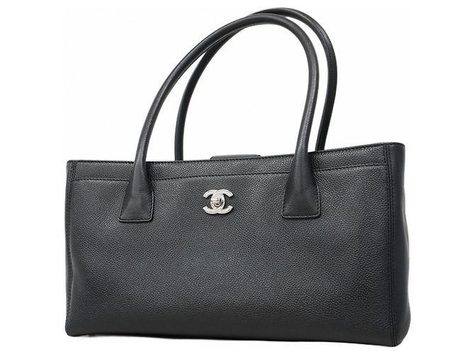Executive Bolsa Tote de Couro Executivo Chanel Preto