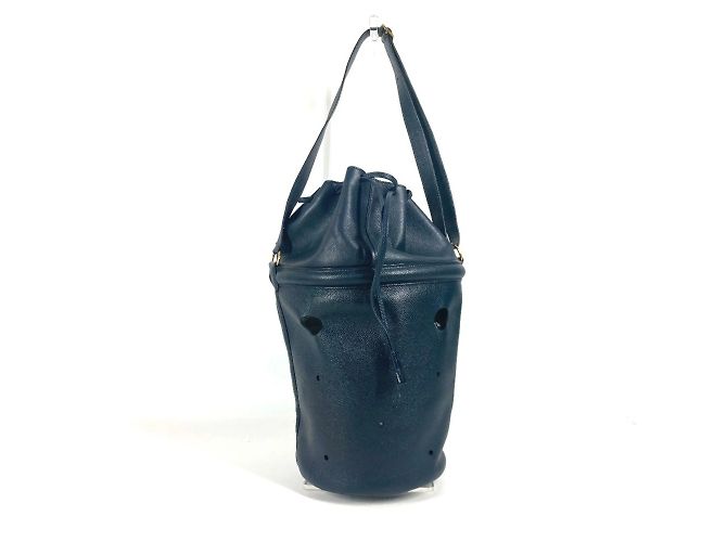 Hermès Borsa a tracolla con frange e nappine Manjoir HERMES Blu navy