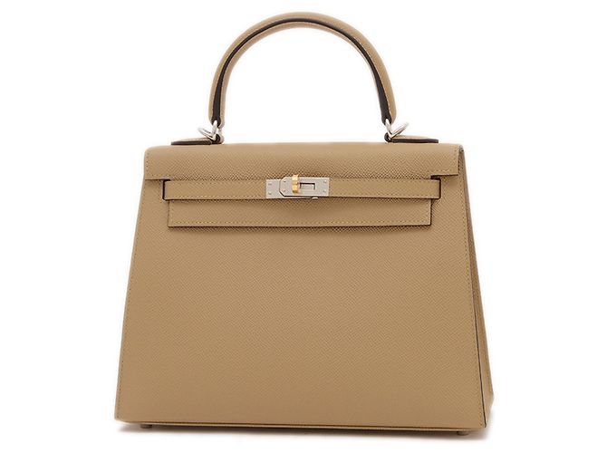 Hermès Hermes Kelly 25 Handbag Beige Leather