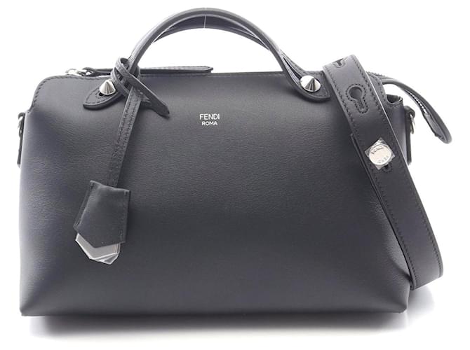 Fendi By The Way Medium Leather Handbag Black Pony-style calfskin  ref.2397850