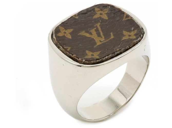 Anello con lucchetto Monogram Louis Vuitton Argento Metallico