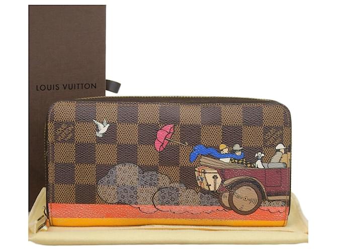 Louis Vuitton Damier Zippy Wallet Brown Cloth  ref.2397996