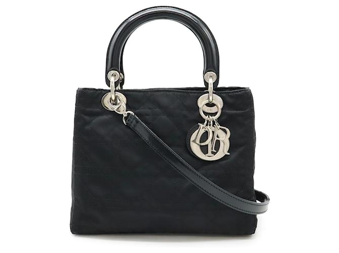 Dior Lady Dior Nylon Handbag Black  ref.2398016