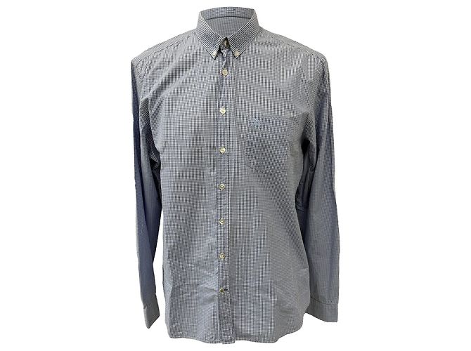 Camisa de manga longa em algodão xadrez Brit da Burberry em azul Azul claro