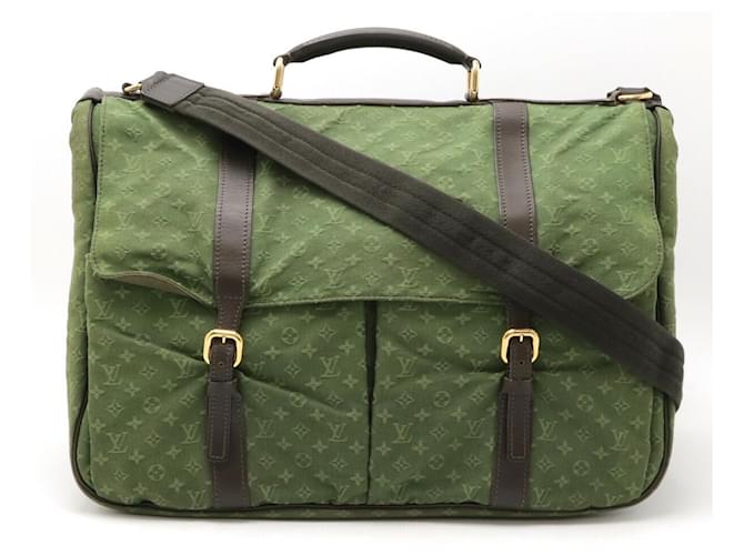 Louis Vuitton Monogram Mini Briefcase Green Cloth  ref.2398295