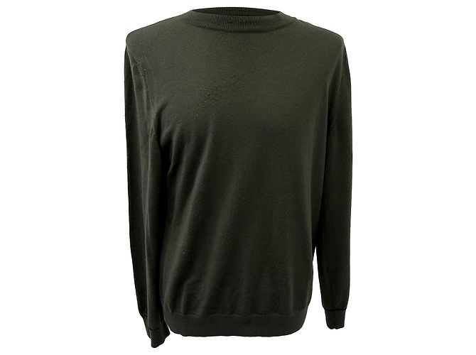 Apc A.P.C. Rundhals-Pullover aus olivgrüner Wolle