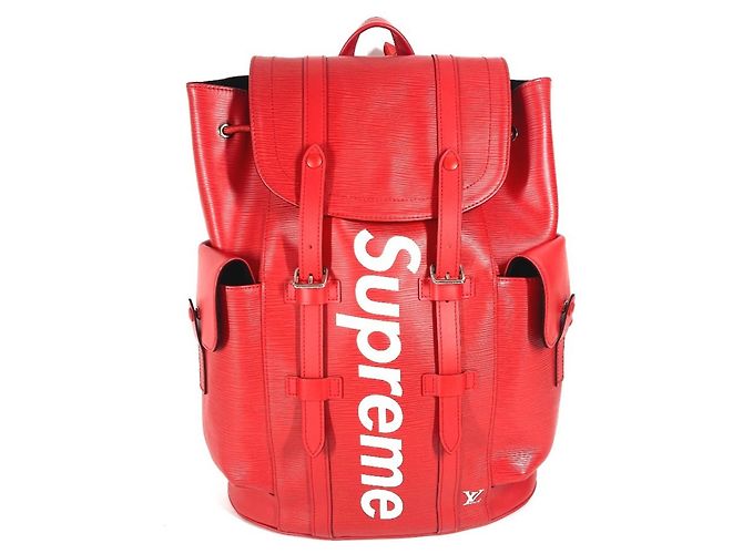 Louis Vuitton Epi Leather Christopher PM Backpack White Red