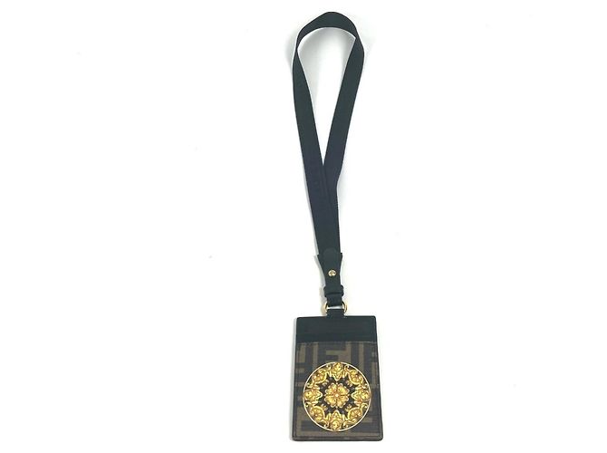 Zucca Fendi Versace Collaboration Business Card Case Brown Black