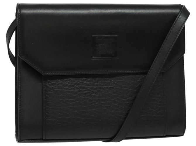 Autre Marque Bolsa de Ombro Burberrys em Couro Preto e Ouro Auth bs27403