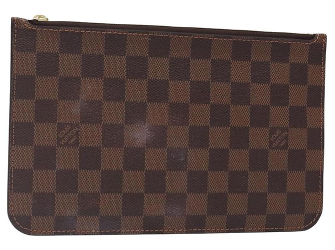 LOUIS VUITTON Damier Ebene Neverfull MM Pouch Accessory Pouch LV Auth BA4153
