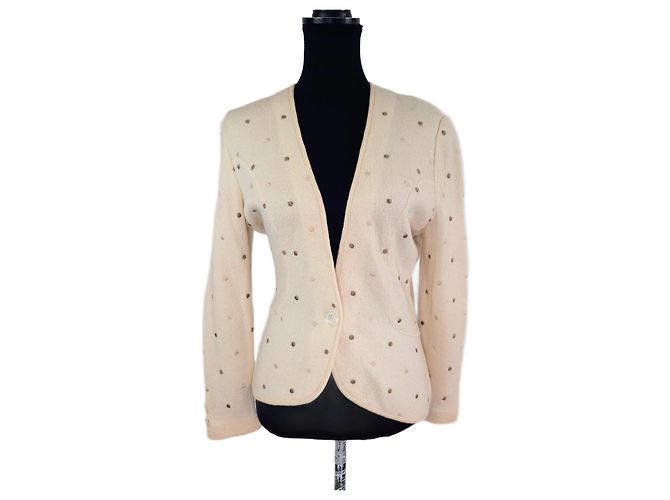 Valentino Garavani Vintage-Punkte-Cardigan aus den 80ern von Valentino Studio Weiß Creme