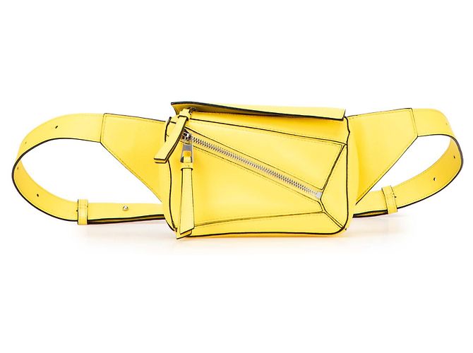 LOEWE Mini Bumbag Puzzle em Couro de Bezerro Amarelo