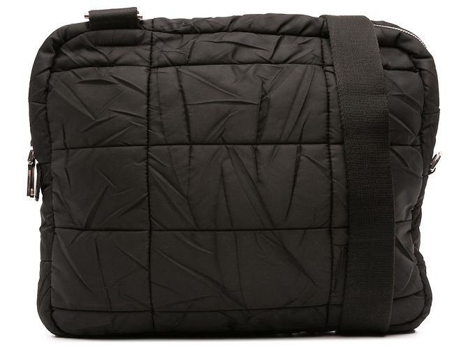 Bolsa transversal de tessuto acolchoado preto Prada