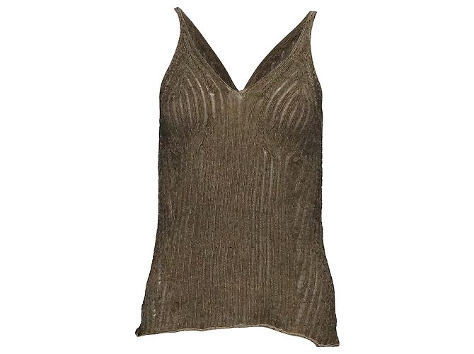 Chloé Stricktop aus beigem Baumwollstroh Baumwolle