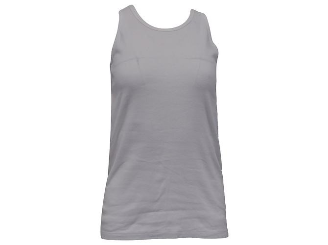 Top de punto en algodón blanco de Saint Laurent Crudo