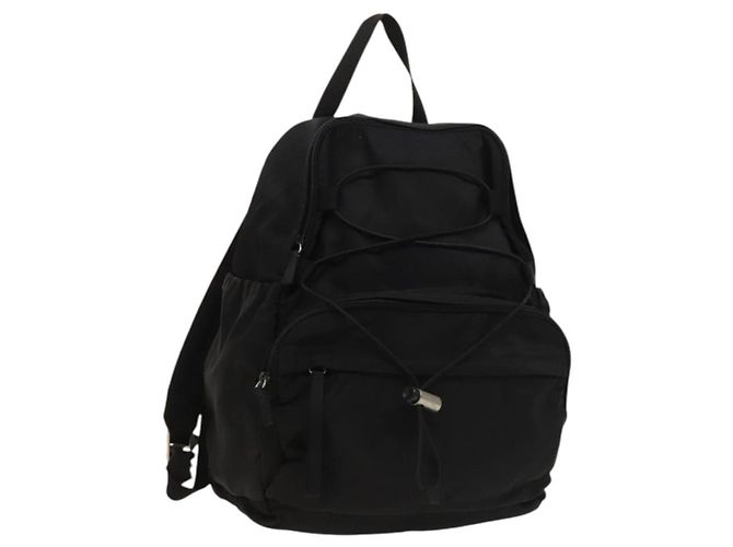 PRADA Backpack Nylon Black Silver Auth bs27459 Silvery