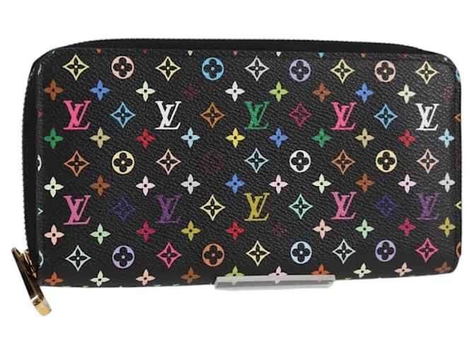 LOUIS VUITTON Monogram Multicolor Zippy Wallet Long Black M60243 LV Auth 132782V  ref.2400255