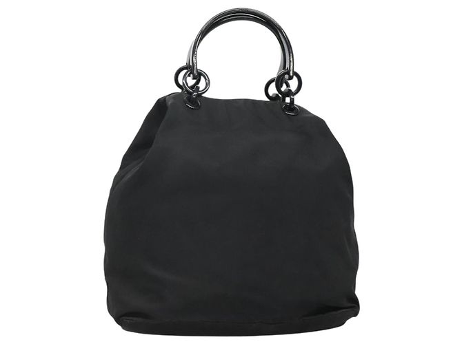 PRADA Bolsa de mão em nylon preta Auth bs28060 Preto