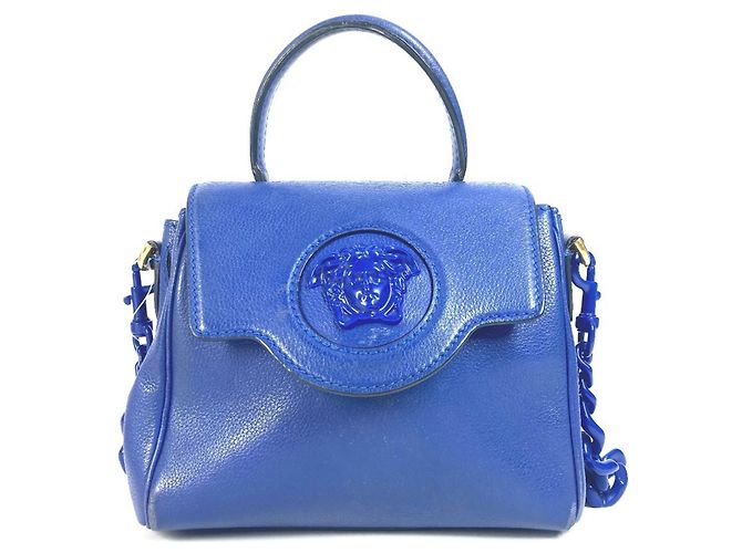 Bolsa de ombro com corrente dupla face com logo Medusa da Versace Azul