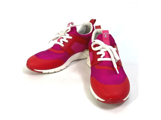 Sneakers Logo Bicolore Louis Vuitton Rosa Rosso