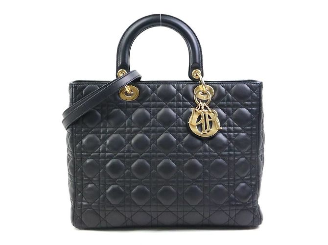 Borsa in pelle nera Christian Dior Nero