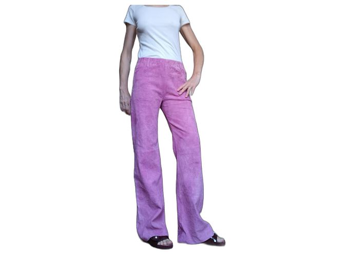 Zadig & Voltaire Calças Perfeito rosa couro de cabra