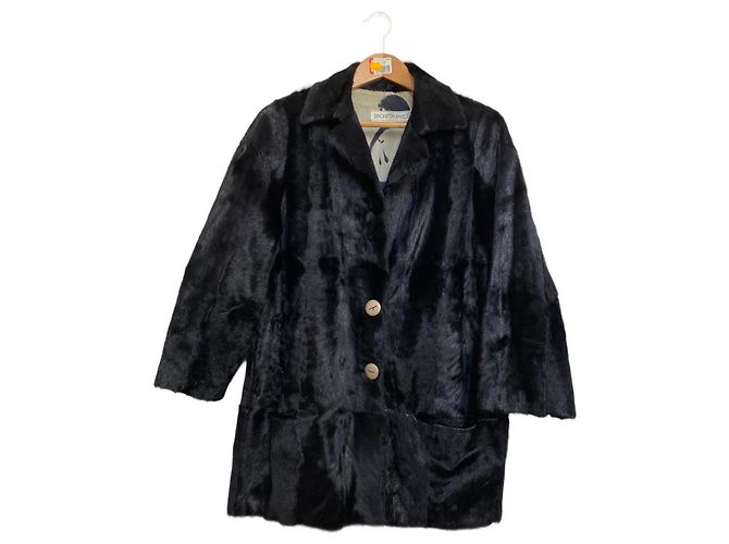 Simonetta Ravizza Pony Fur 3/4 Jacket Black