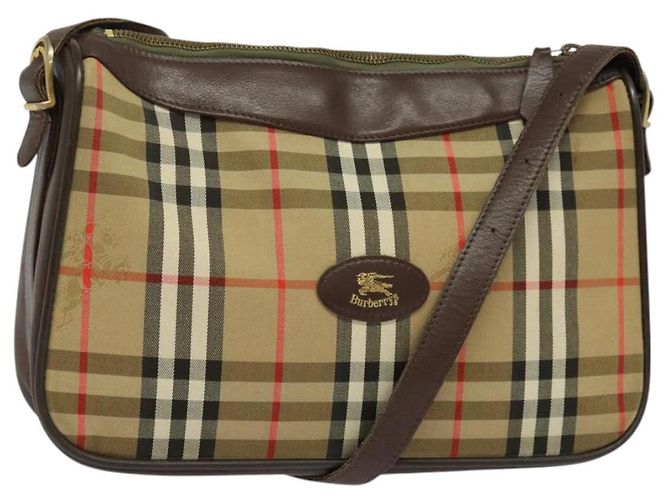 Autre Marque Borsa a Spalla Burberrys Nova Check in Tela Beige Auth BA4043