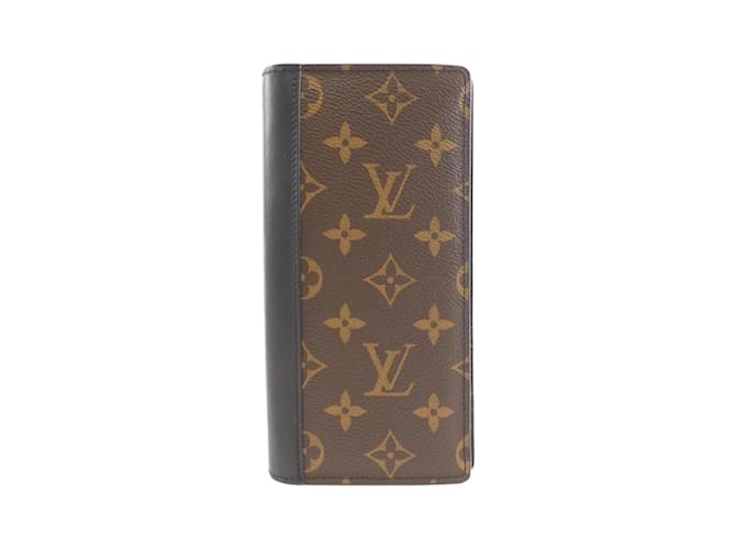 Louis Vuitton Monogram Macassar Portefeuille Brazza Wallet Brown Cloth  ref.2401627