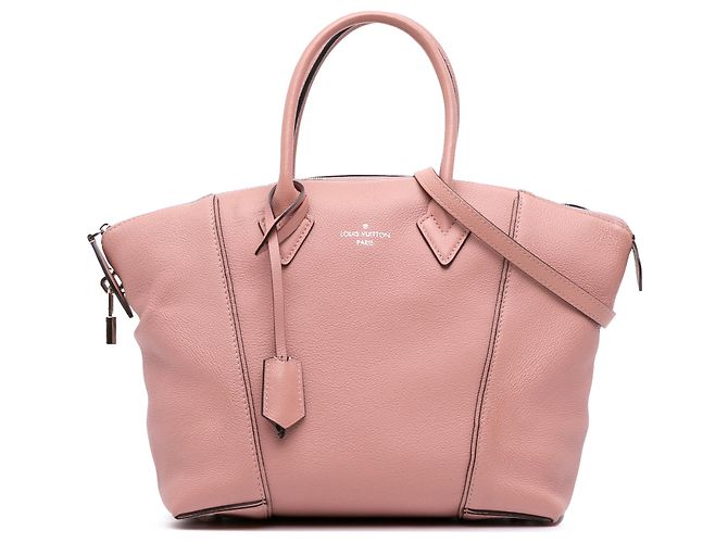 Louis Vuitton Pink Taurillon Soft Lockit MM Rose