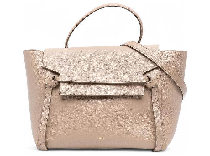 Belt Bag Céline Bolsa cinto Celine Mini em couro de bezerro granulado Beige Bege