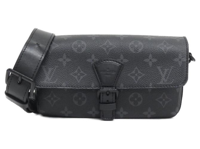 Tragbare Geldbörse Montsouris Monogram Eclipse von Louis Vuitton Schwarz