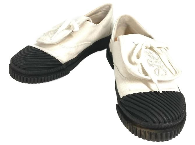 Sneakers in tela/gomma bicolore Loewe Anagram Nero Bianco